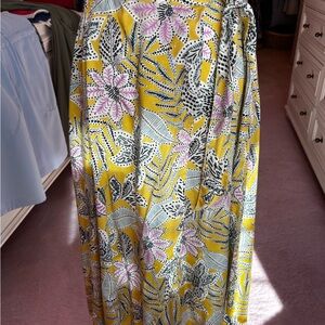 Marine Layer Floral Yellow Wrap Maxi Skirt